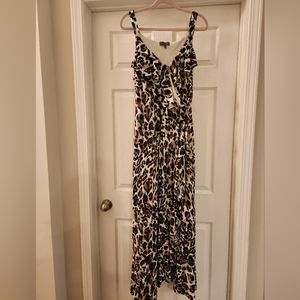 Luxology cheetah ruffle maxi dress size XL.